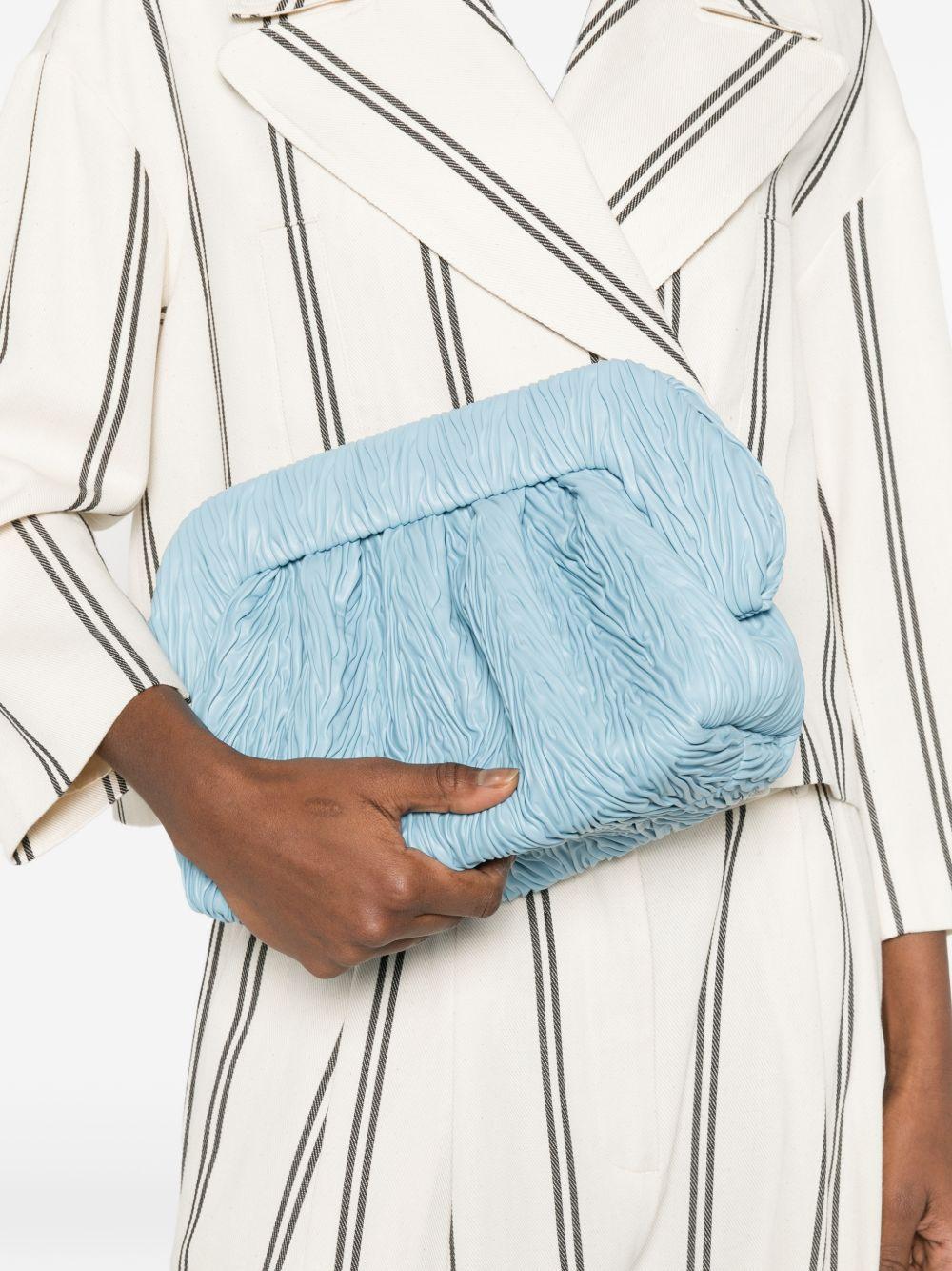 Clutch bios arricciata in azzurro themoirè - donna 