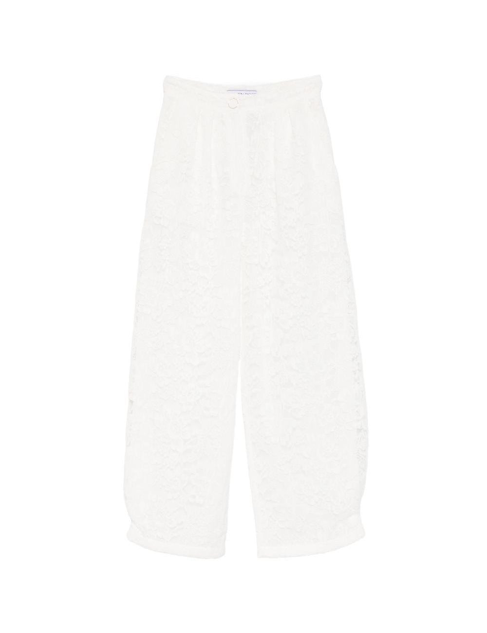 Pantaloni affusolati in pizzo in bianco Rowen rose - donna 