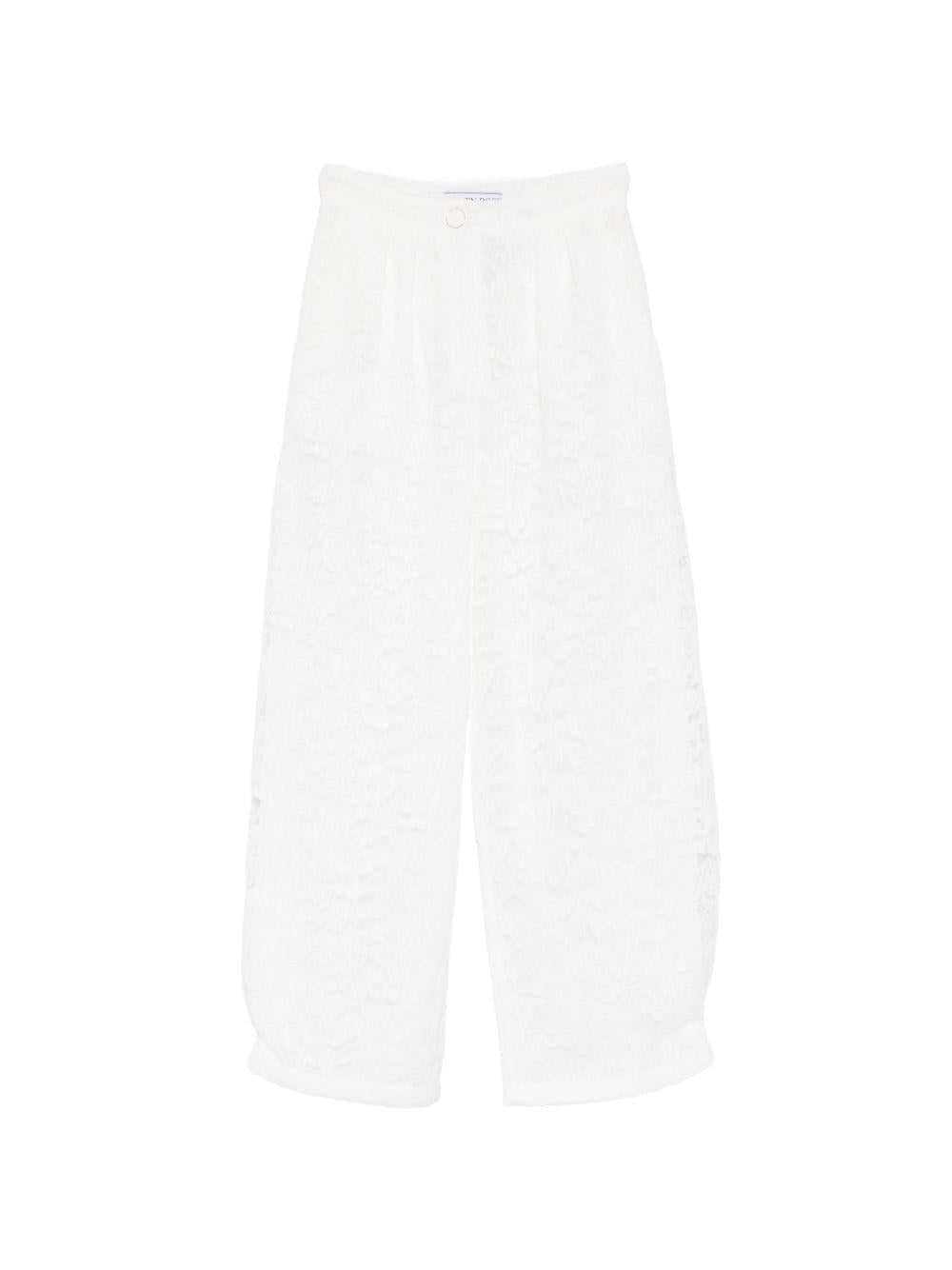 Pantaloni affusolati in pizzo in bianco Rowen rose - donna 