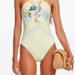 Costume da bagno con stampa floreale  in giallo Self-portrait - donna 
