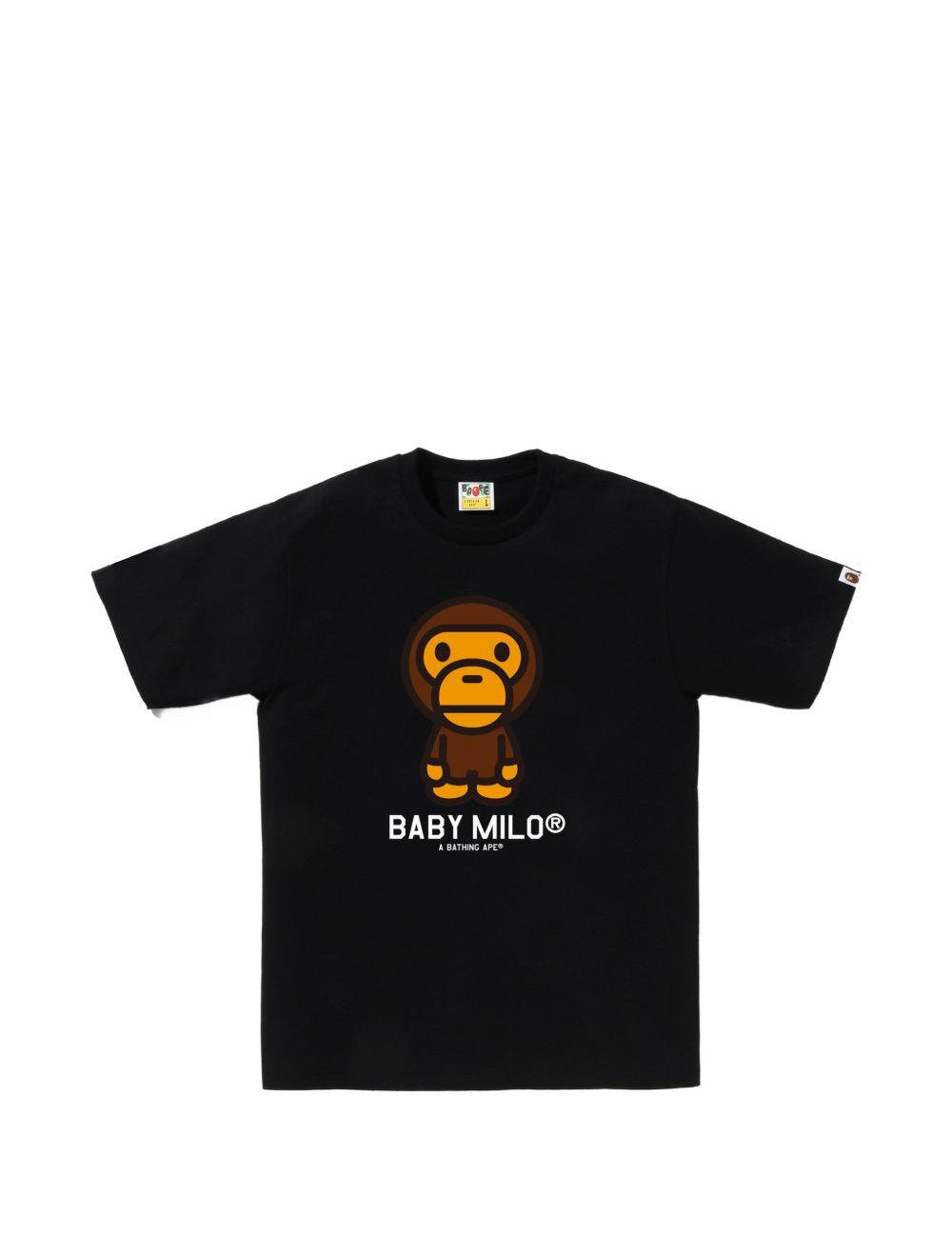 T-shirt con grafica di baby milo in nero A bathing ape - uomo 