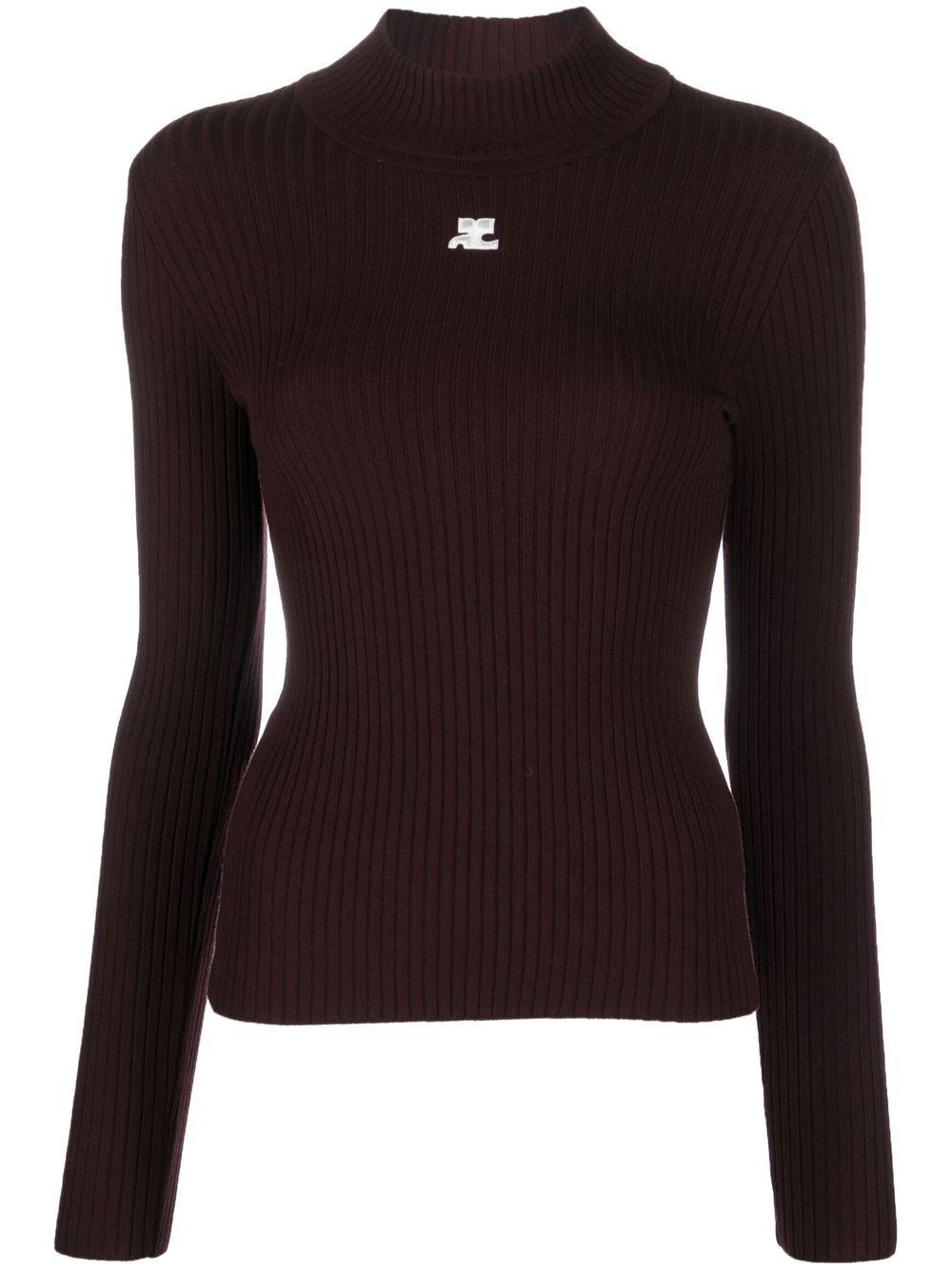 Maglione collo alto Reedition in borgogna 
