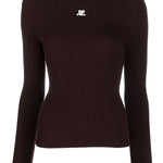 Maglione collo alto Reedition in borgogna 