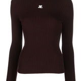 Maglione collo alto Reedition in borgogna 