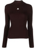 Maglione collo alto Reedition in borgogna