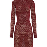 Abito mini in pizzo in bordeaux Wolford - donna 