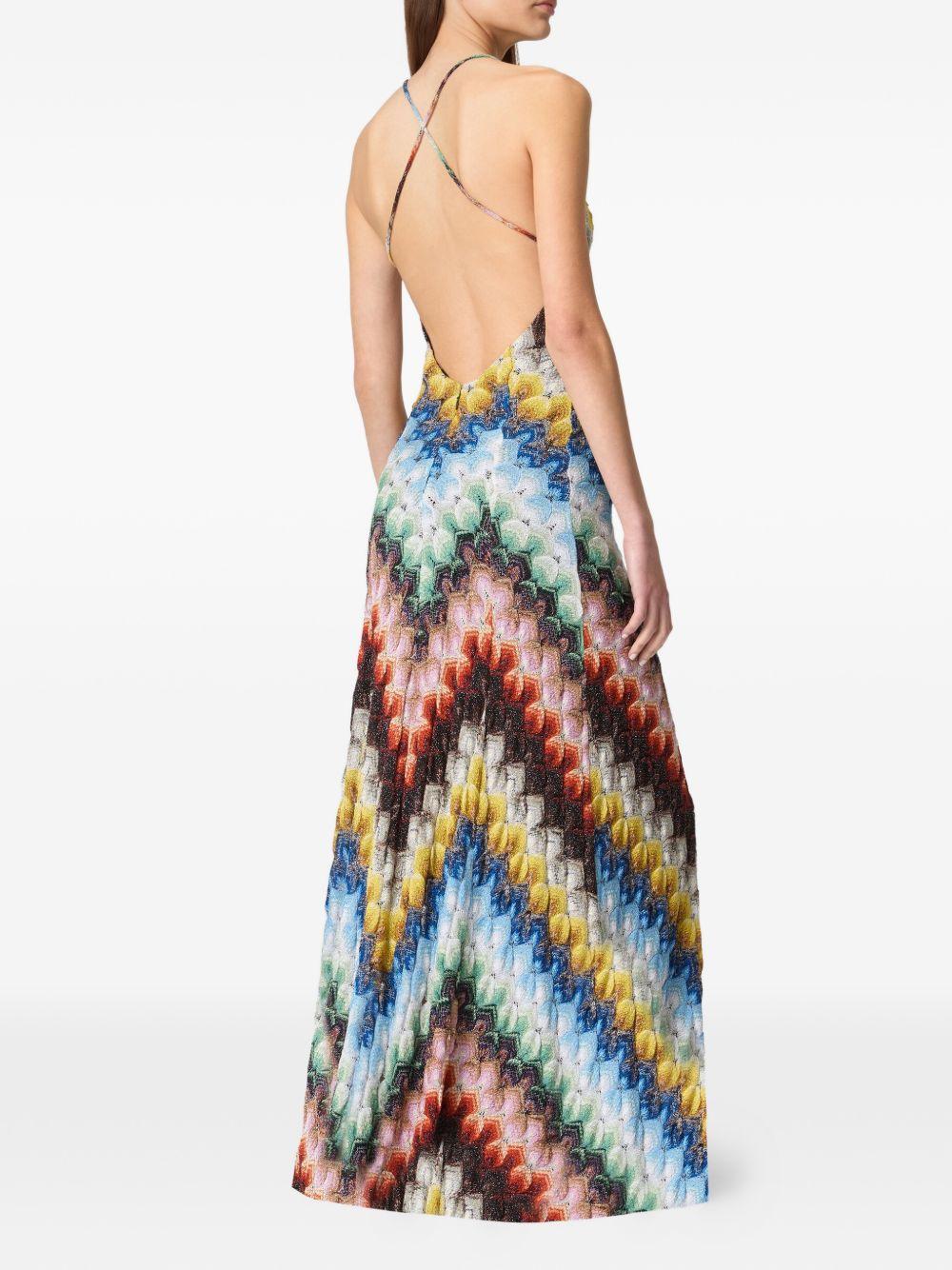 Abito lungo con scollo a V multicolore Missoni - donna 