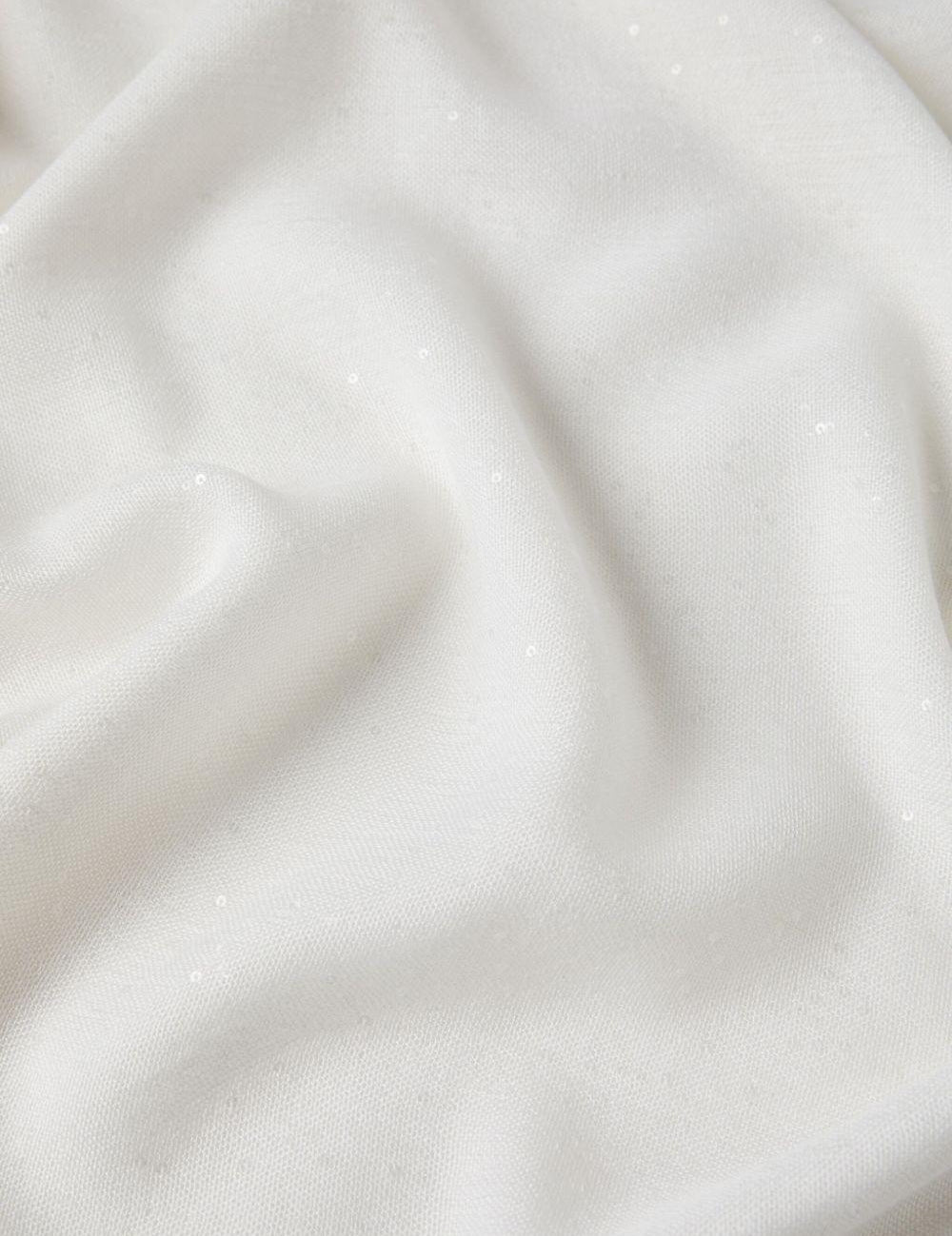 Sciarpa oversize con frange in bianco Brunello cucinelli - donna 