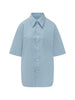 Camicia lunga Ami de Coeur in azzurro Ami Paris - donna
