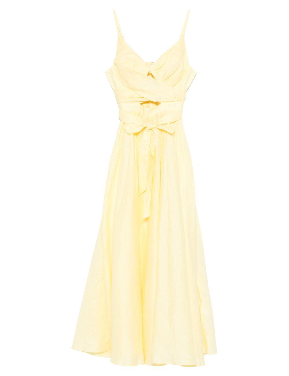 Abito midi con cintura in vita in giallo Zimmermann - donna 
