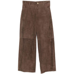 Pantaloni in pelle scamosciata in marrone 'S Max Mara - donna 