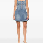 Abito corto in denim Self-Portrait - donna 
