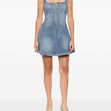 Abito corto in denim Self-Portrait - donna 