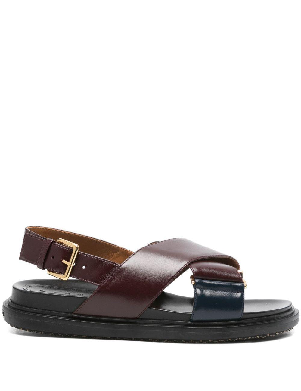 Sandali fb criscross in nero e marrone Marni - donna 