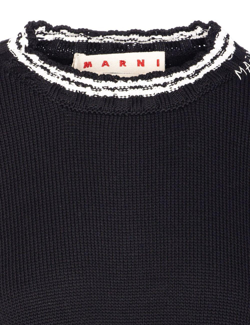 Maglione con effetto consumato in nero Marni - donna 