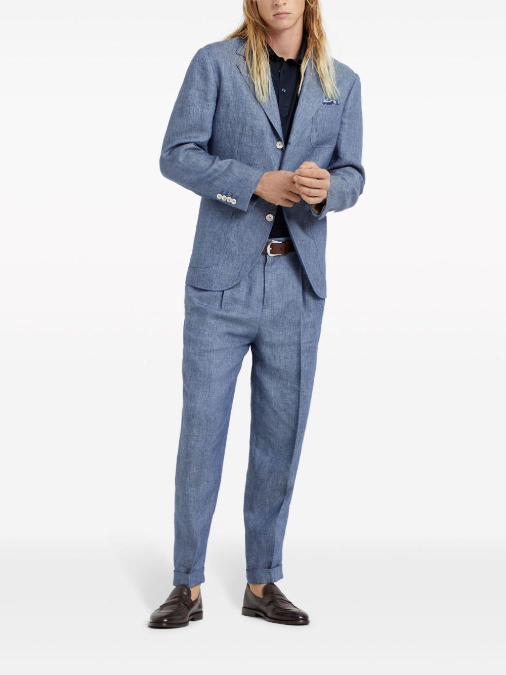Polo a strati in blu Brunello cucinelli - uomo 