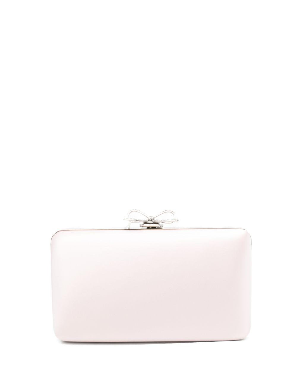 Clutch in raso con fiocco in rosa 