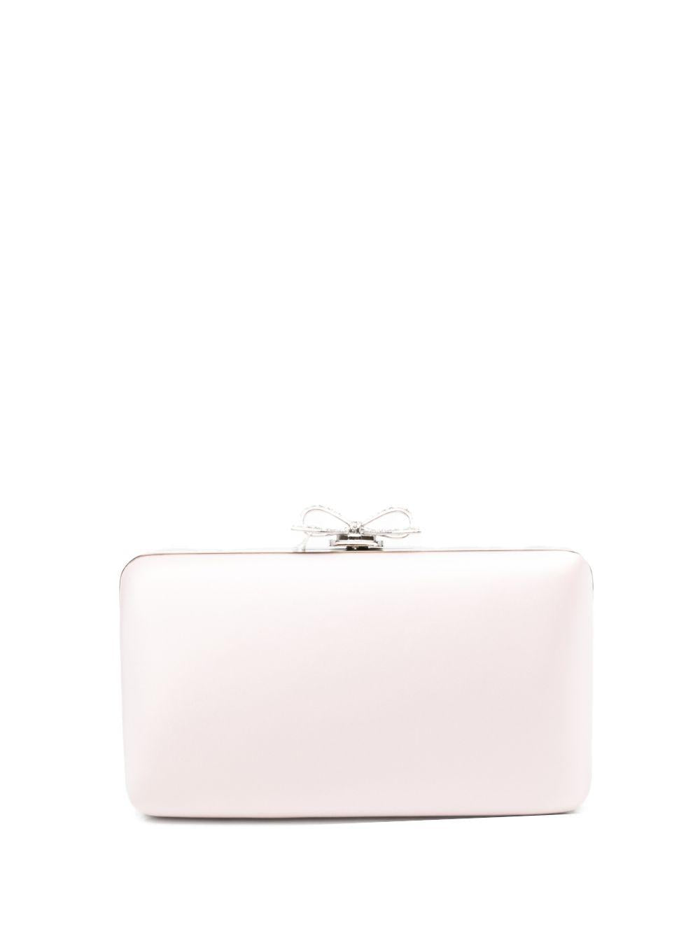 Clutch in raso con fiocco in rosa 