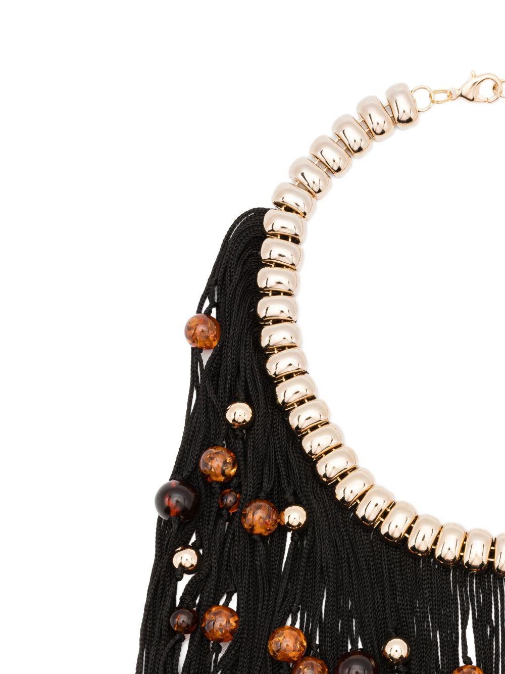 Collana con frange di perline in oro e nero Rosantica - donna 