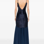 Abito lungo con frange in blu Bless - donna 
