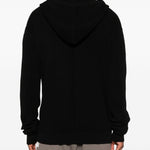 Cardigan con cappuccio e zip in nero Rick owens - uomo 