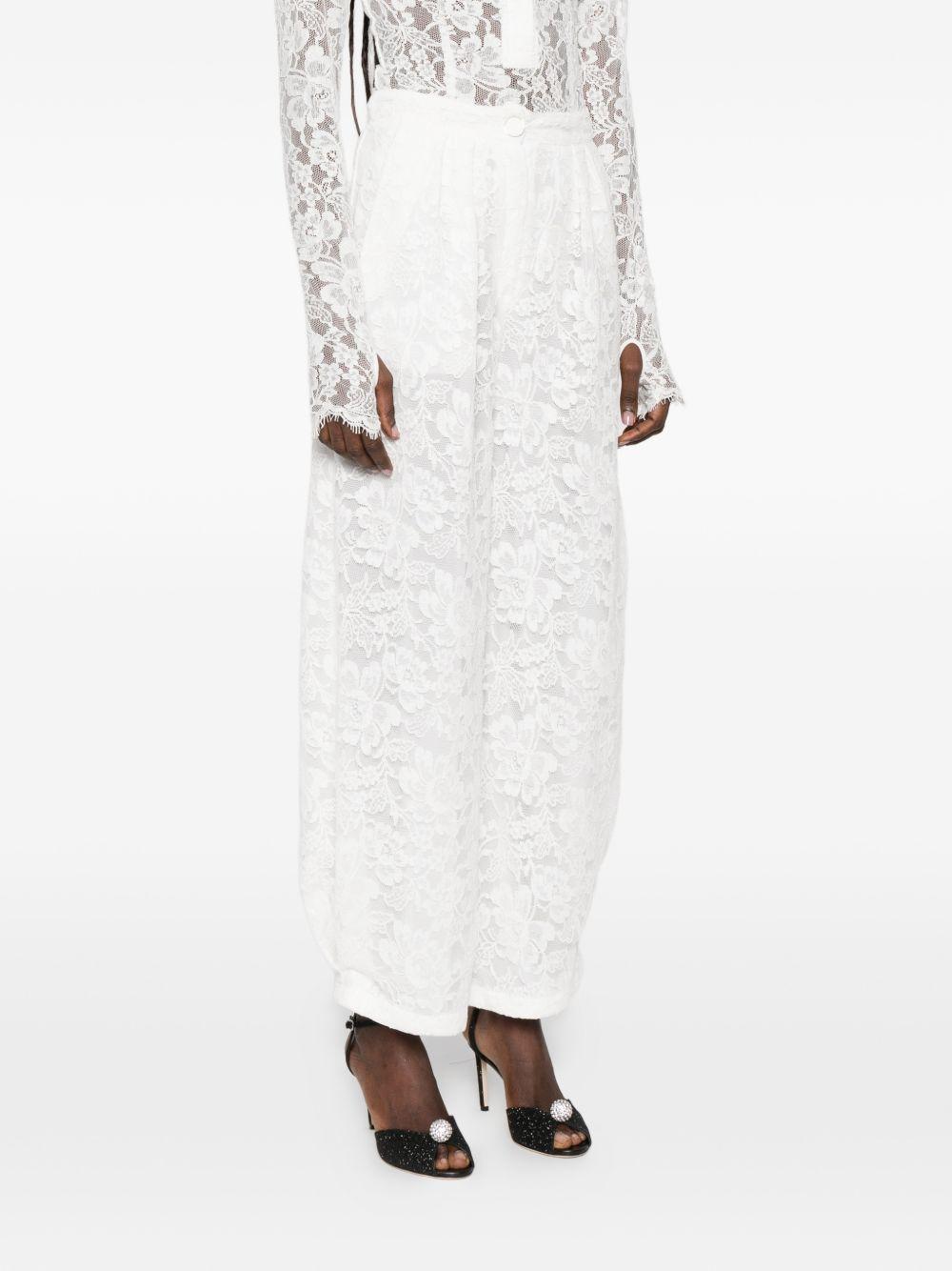 Pantaloni affusolati in pizzo in bianco Rowen rose - donna 
