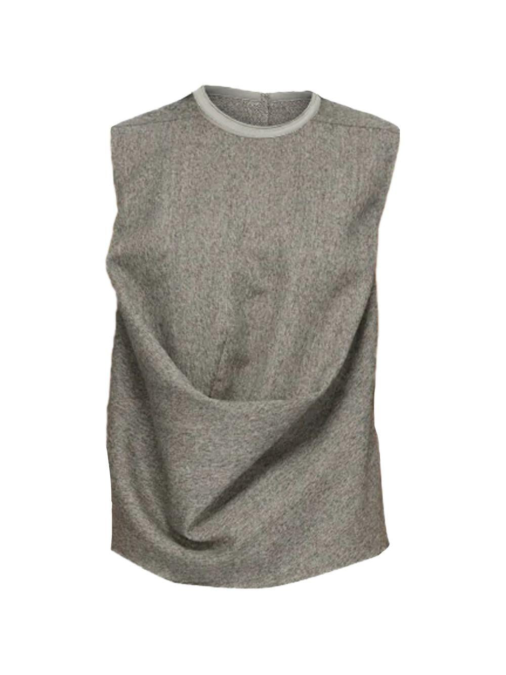 Top drappeggiato in jersey in grigio 