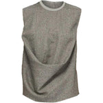 Top drappeggiato in jersey in grigio 