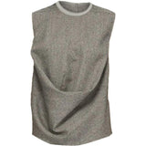 Top drappeggiato in jersey in grigio 