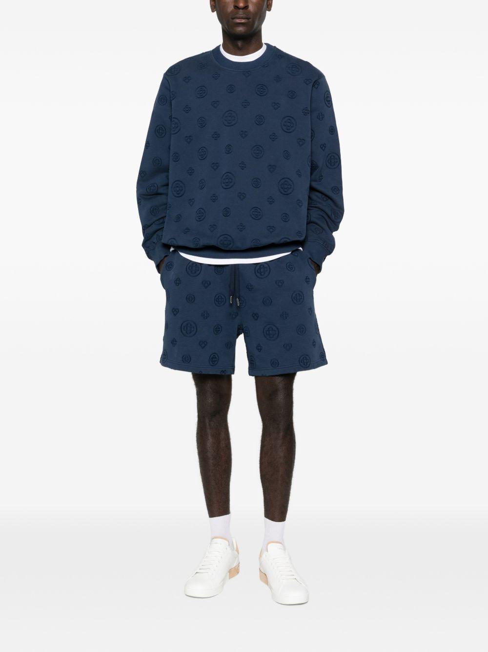 Pantaloncini sportivi con coulisse in vita a fantasia in blu Casablanca - uomo 