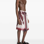 Sarong con stampa astratta in borgogna Dries van noten - uomo 