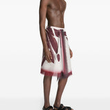 Sarong con stampa astratta in borgogna Dries van noten - uomo 