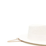 Cappello con piercing in rafia in bianco Ruslan baginskiy - donna 