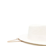 Cappello con piercing in rafia in bianco Ruslan baginskiy - donna 