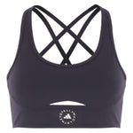 Top sportivo con logo in nero Adidas by stella mc  cartney - donna 