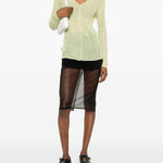 Top a maniche lunghe con design plissettato in verde lime Issey miyake  - donna 
