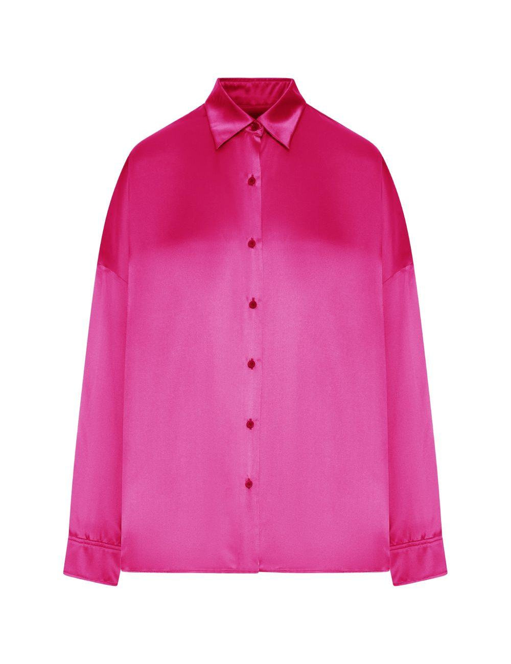 Camicia casia con finitura satinata in rosa Dries van noten - donna 