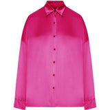 Camicia casia con finitura satinata in rosa Dries van noten - donna 