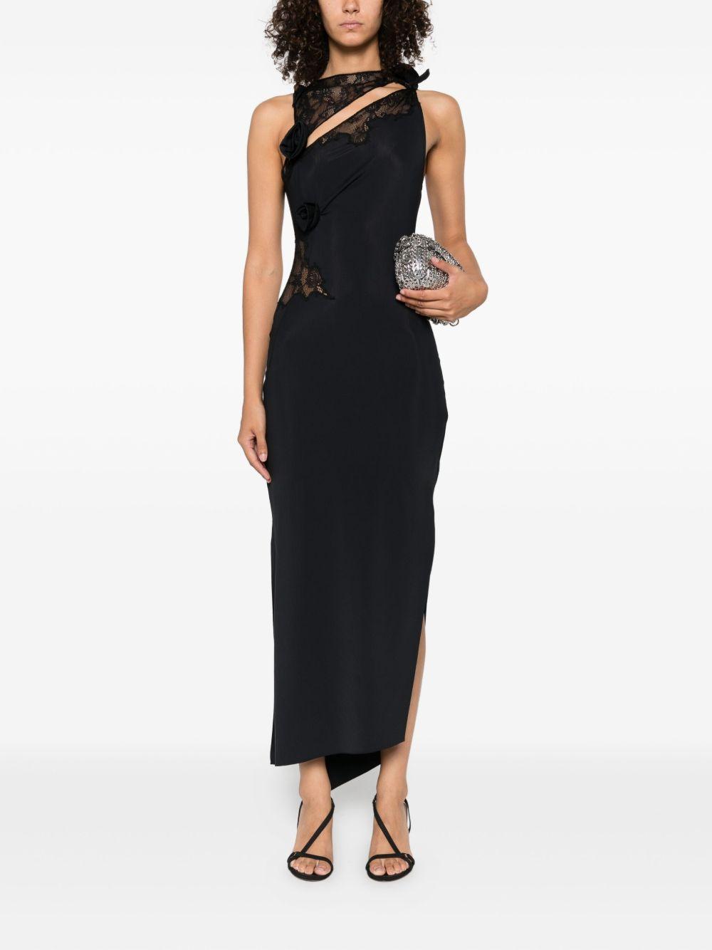 Abito lungo con decorazione in pizzo in nero Coperni - donna 