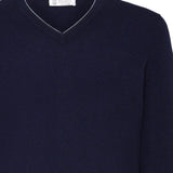 Maglione con scollo a V in blu 