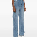Jeans con cristalli in blu Self-portrait - donna 