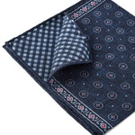 Fazzoletto da taschino in seta con stampa geometrica in blu Brunello cucinelli - uomo 