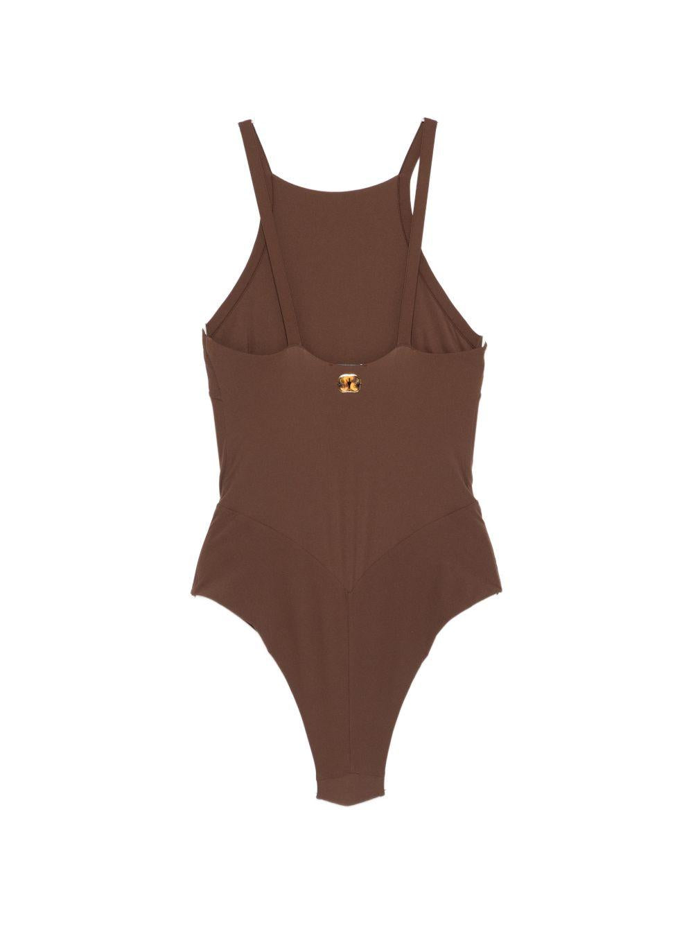Costume da bagno con dettagli applicati in marrone Blazé milano - donna 
