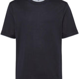 T-shirt con rifinitura a contrasto in nero Brunello cucinelli - uomo 