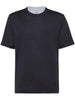 T-shirt con rifinitura a contrasto in nero Brunello cucinelli - uomo