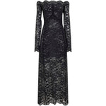 Abito in pizzo con paillettes in nero Rabanne - donna 