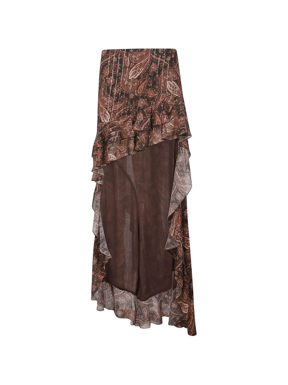 Gonna lunga con ruches camelia multicolore The andamane - donna 