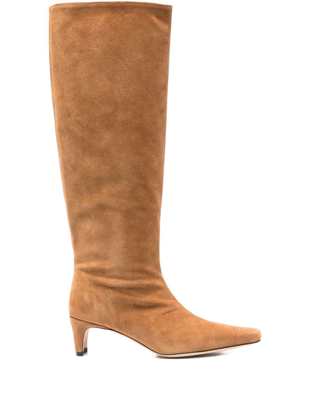 Stivali in camoscio al ginocchio in beige Staud - donna 