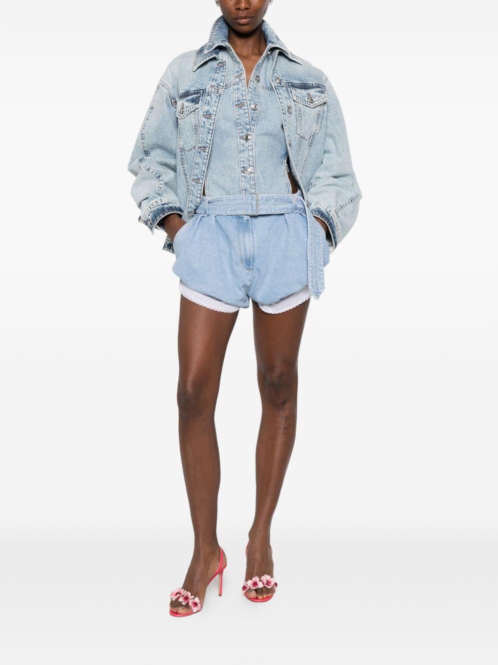 Pantaloncini con cintura in azzurro Magda butrym - donna 
