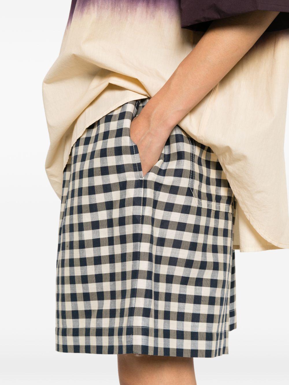 Pantaloncini con coulisse a quadretti in nero e bianco Maxmara weekend - donna 